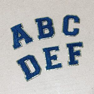 Chenille Letter Patches- navy